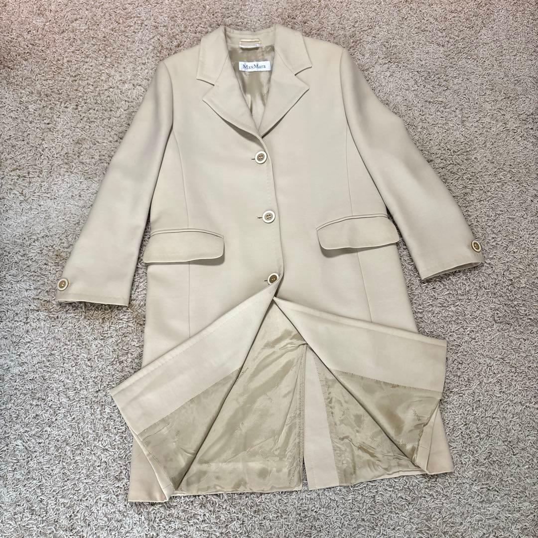【美品】MaxMara マックスマーラ チェスターコート 白タグ ウール 38