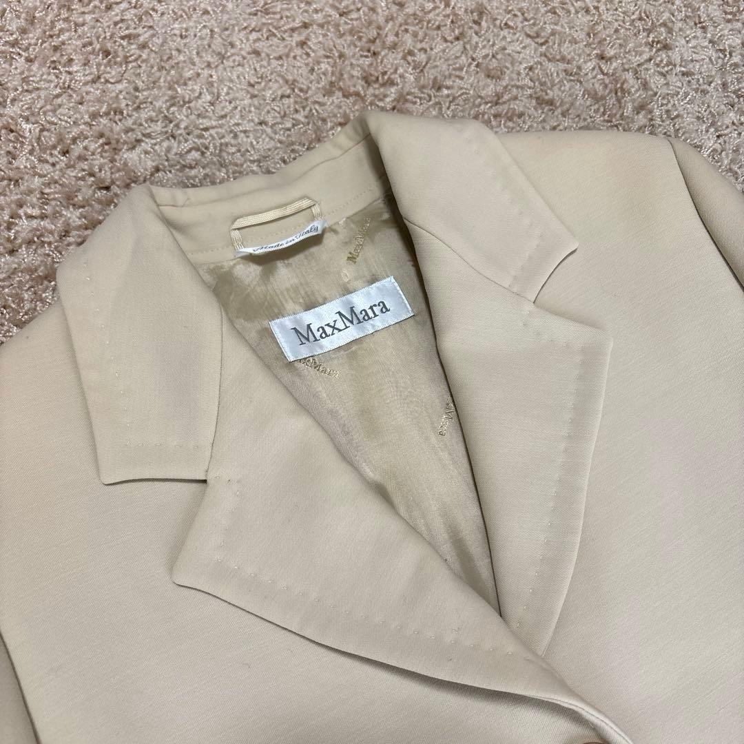 【美品】MaxMara マックスマーラ チェスターコート 白タグ ウール 38