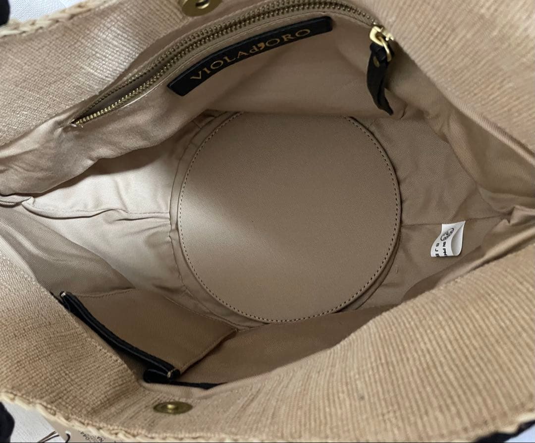 【新品未使用】VIOLAd'ORO（ヴィオラドーロ） ラフィアトートバッグ