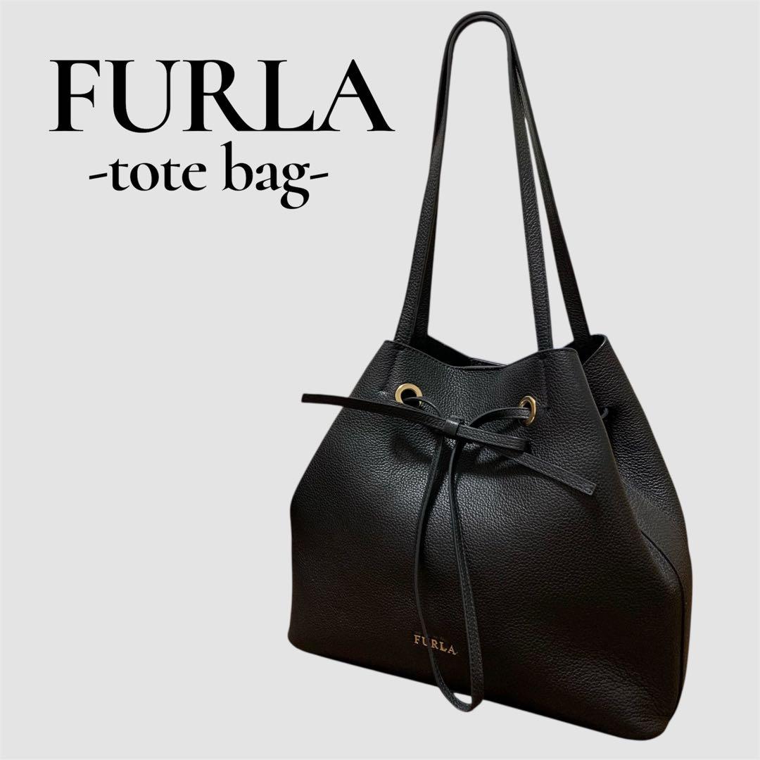️良品★FURLAフルラ★コスタンザ 巾着バケットトートバッグ 大容量A4収納可