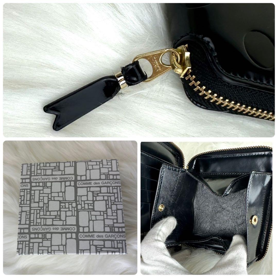 【名作】コムデギャルソン⭐︎ポルカドット ラウンドジップ エンボス 財布 箱付き