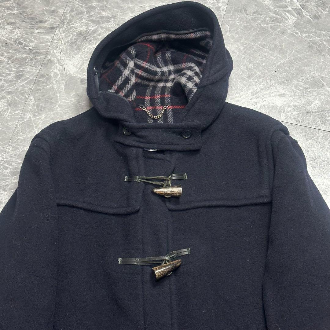 バーバリー　スペシャリティダッフル　コート　ネイビー　ノバチェック XL相当