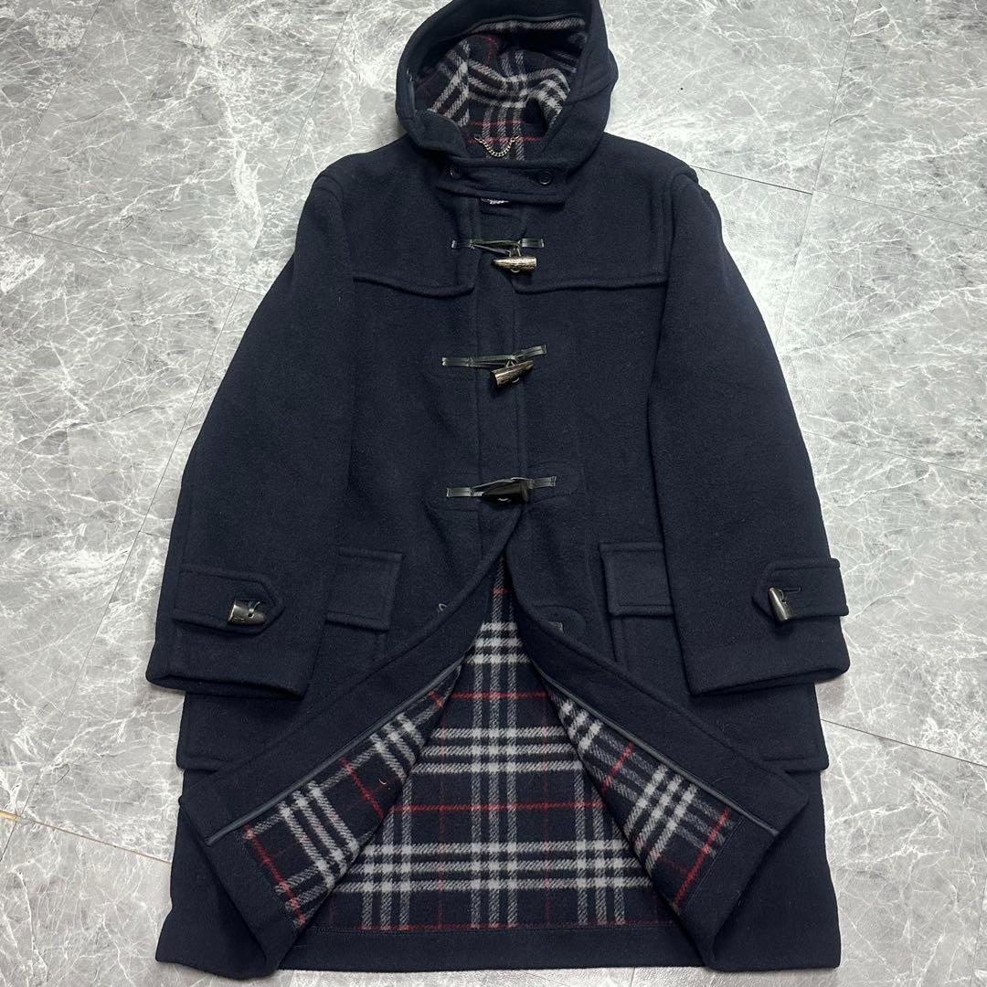 バーバリー　スペシャリティダッフル　コート　ネイビー　ノバチェック XL相当