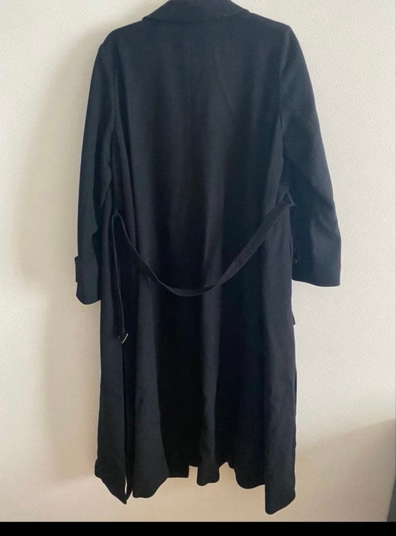 BELT FLARE LONG COAT ブラック