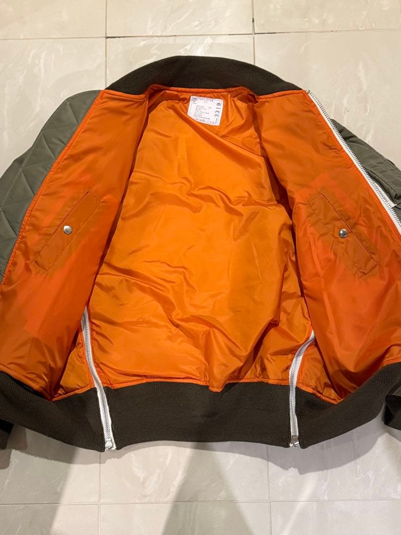 KUU様sacai サカイ　刺繍入りツイル ボンバー ジャケット