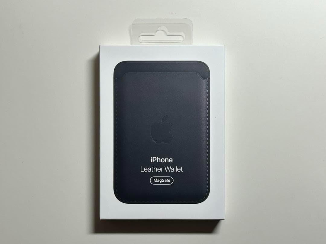 【美品】純正 MagSafe対応 iPhone レザーウォレット・ミッドナイトA