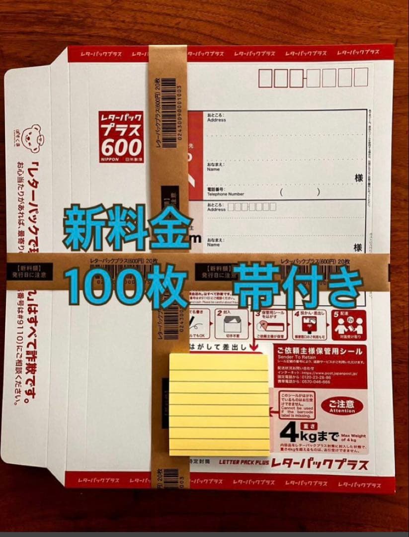 レターパックプラス600 100枚