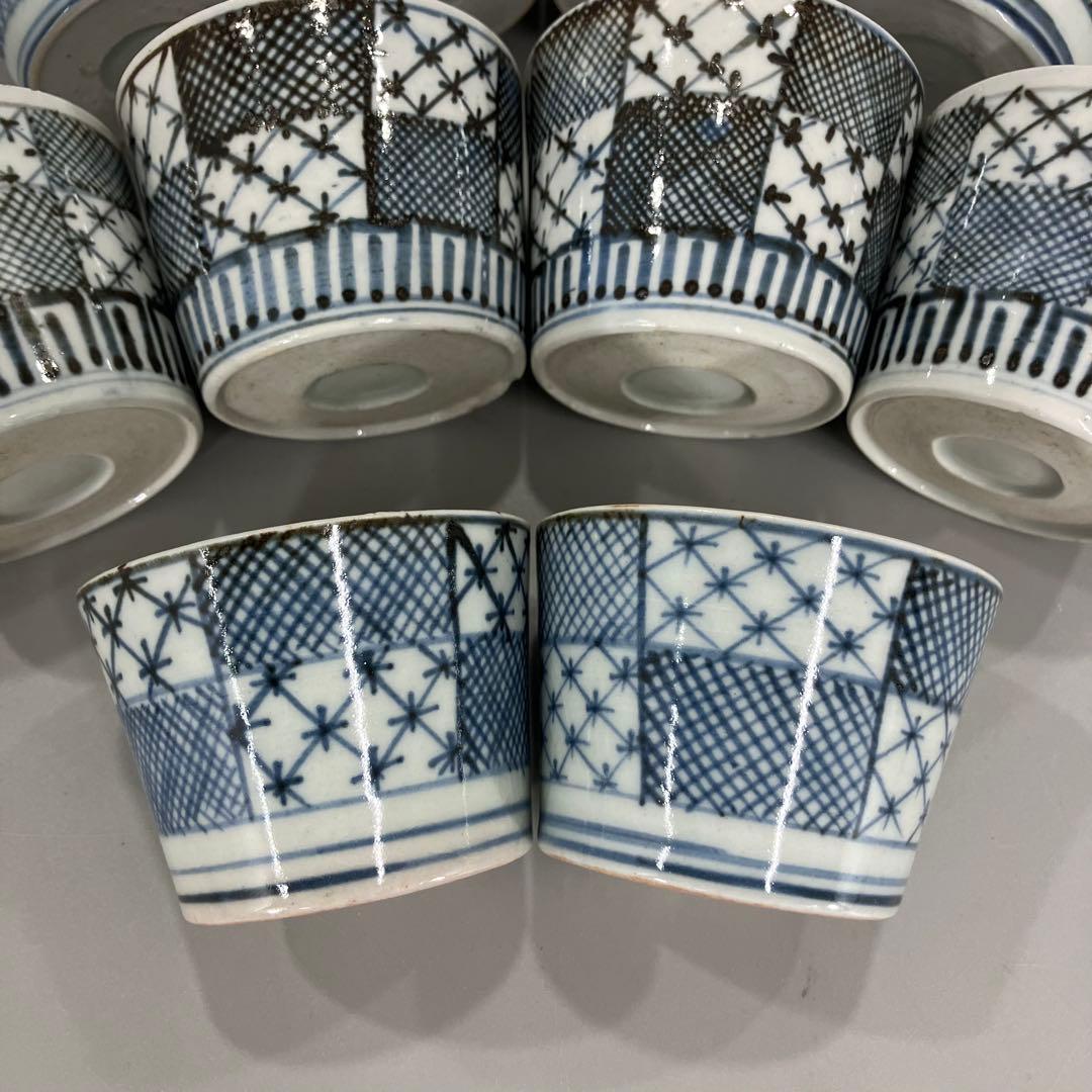 古伊万里 染付 蕎麦猪口 10客 まとめ くらわんか