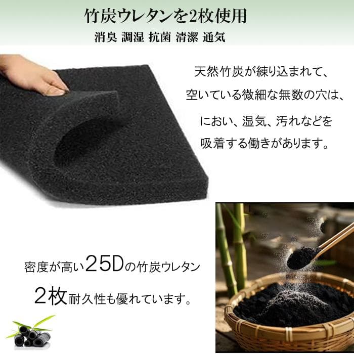 マットレスダブルD 21cm ポケットコイル 硬め固め 通気 竹炭 腰痛 新品