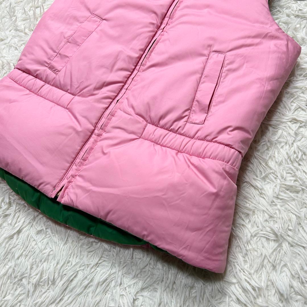 未使用級 ラルフローレン ダウンジャケット ベスト 緑 ピンク リバーシブル M