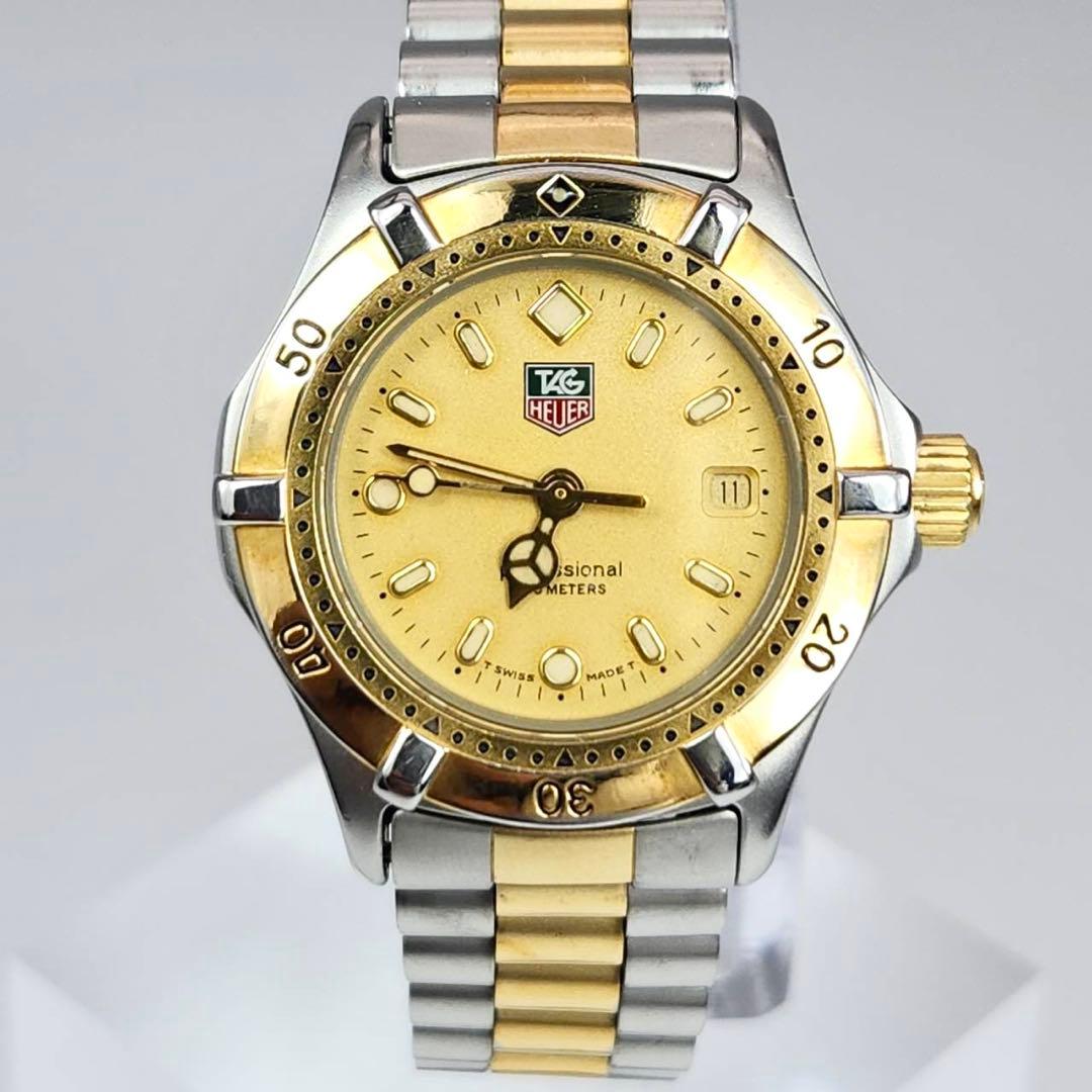 美品✨　タグホイヤー　WE1420 金文字盤　ユニセックス　クォーツ　デイト