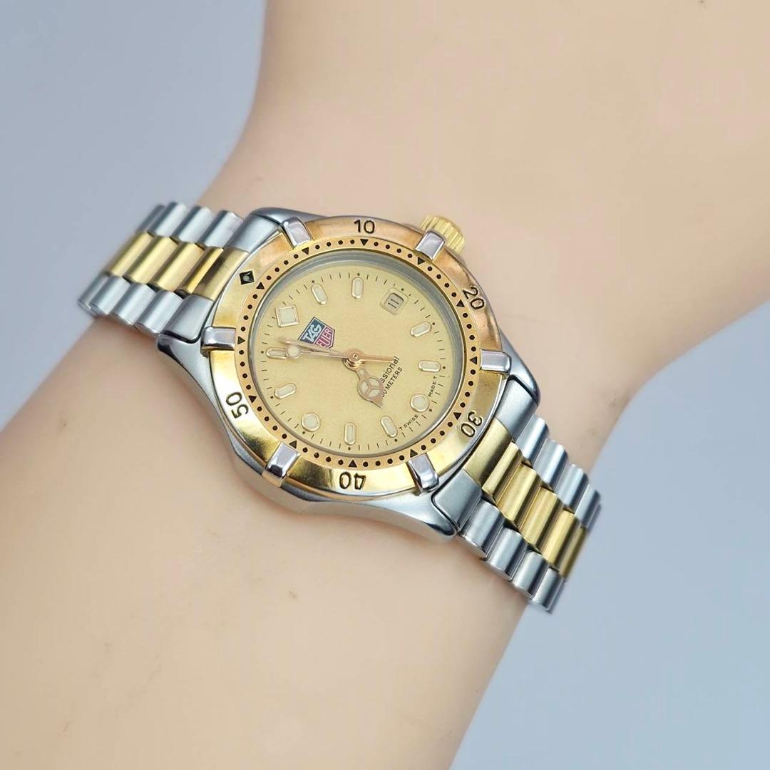 美品✨　タグホイヤー　WE1420 金文字盤　ユニセックス　クォーツ　デイト