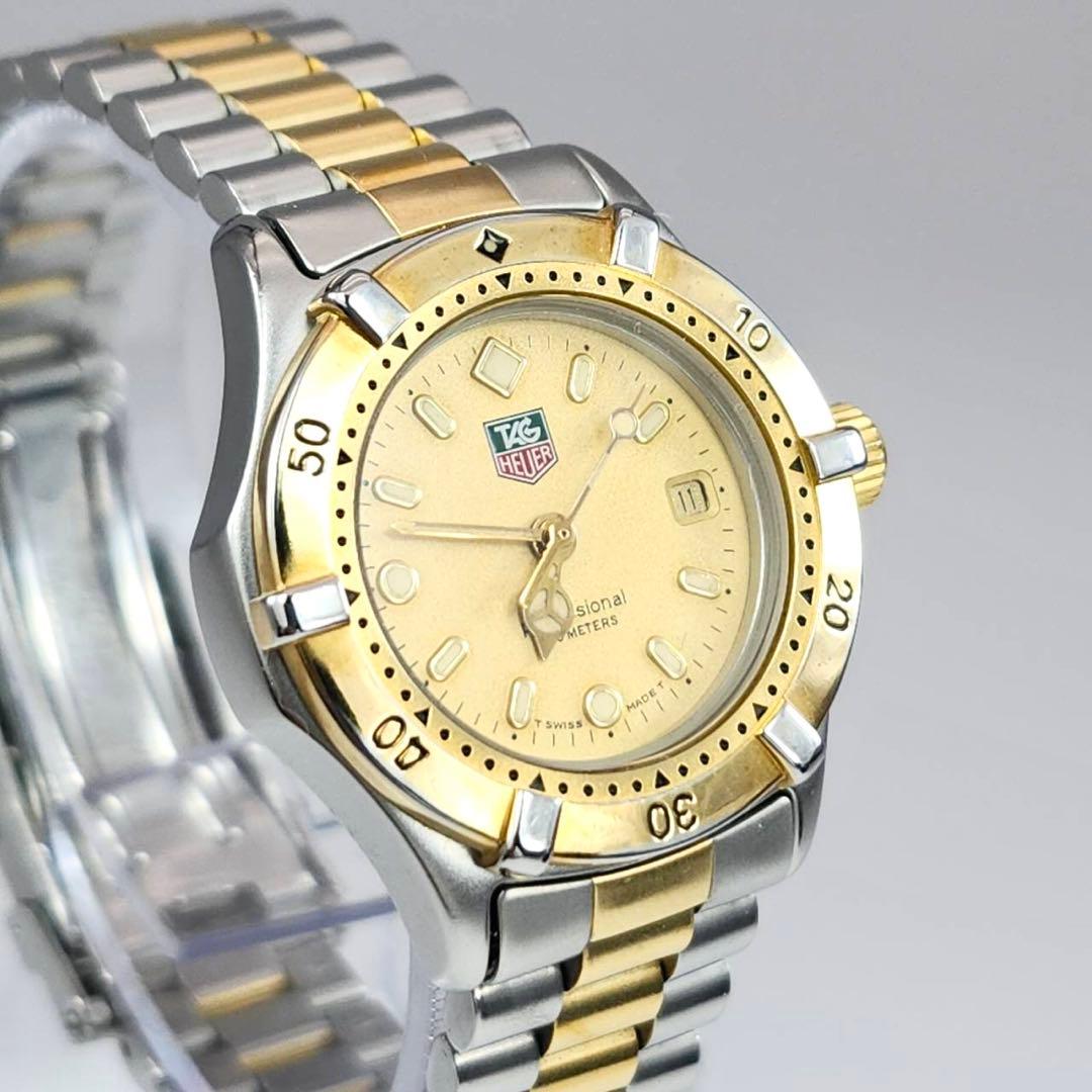 美品✨　タグホイヤー　WE1420 金文字盤　ユニセックス　クォーツ　デイト