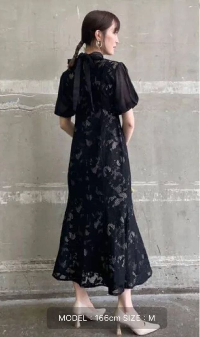 LAGUNAMOON LADYジャガードレースフレアーワンピース　Sサイズ