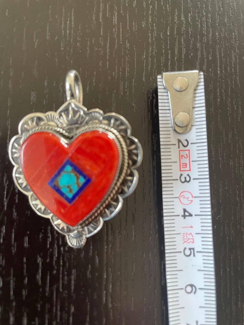 アルドリッチ珊瑚とターコイズとラピス。シルバー925のペンダントトップ