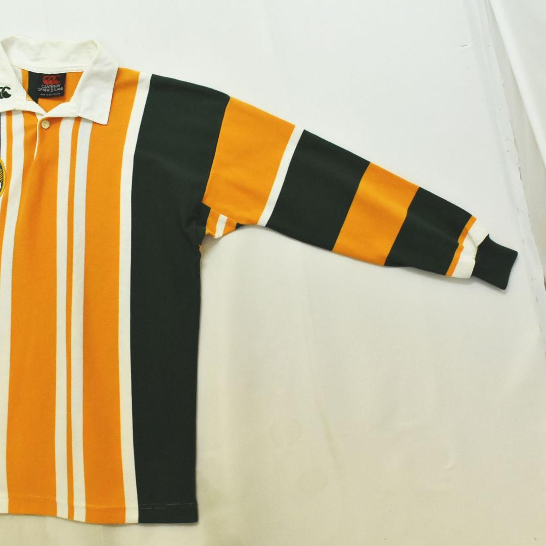 【レア色】ニュージーランド製 カンタベリー 長袖 ラガーシャツ L ストライプ