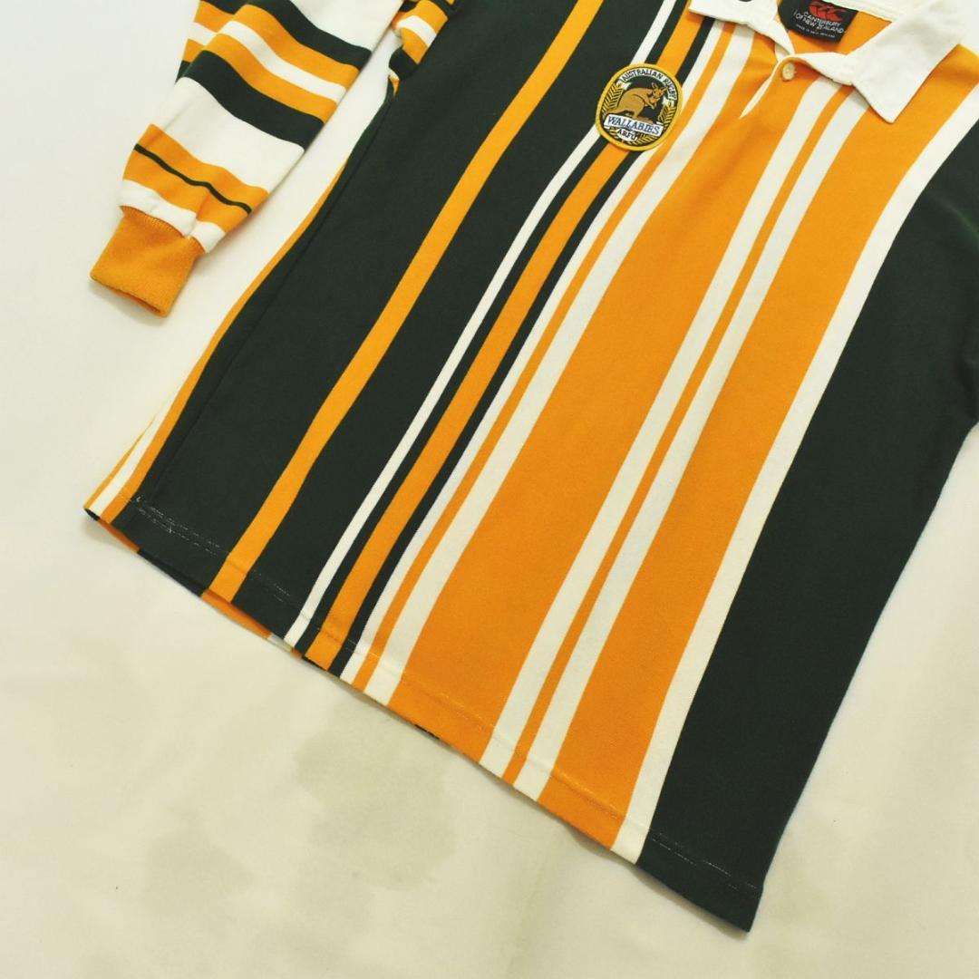 【レア色】ニュージーランド製 カンタベリー 長袖 ラガーシャツ L ストライプ