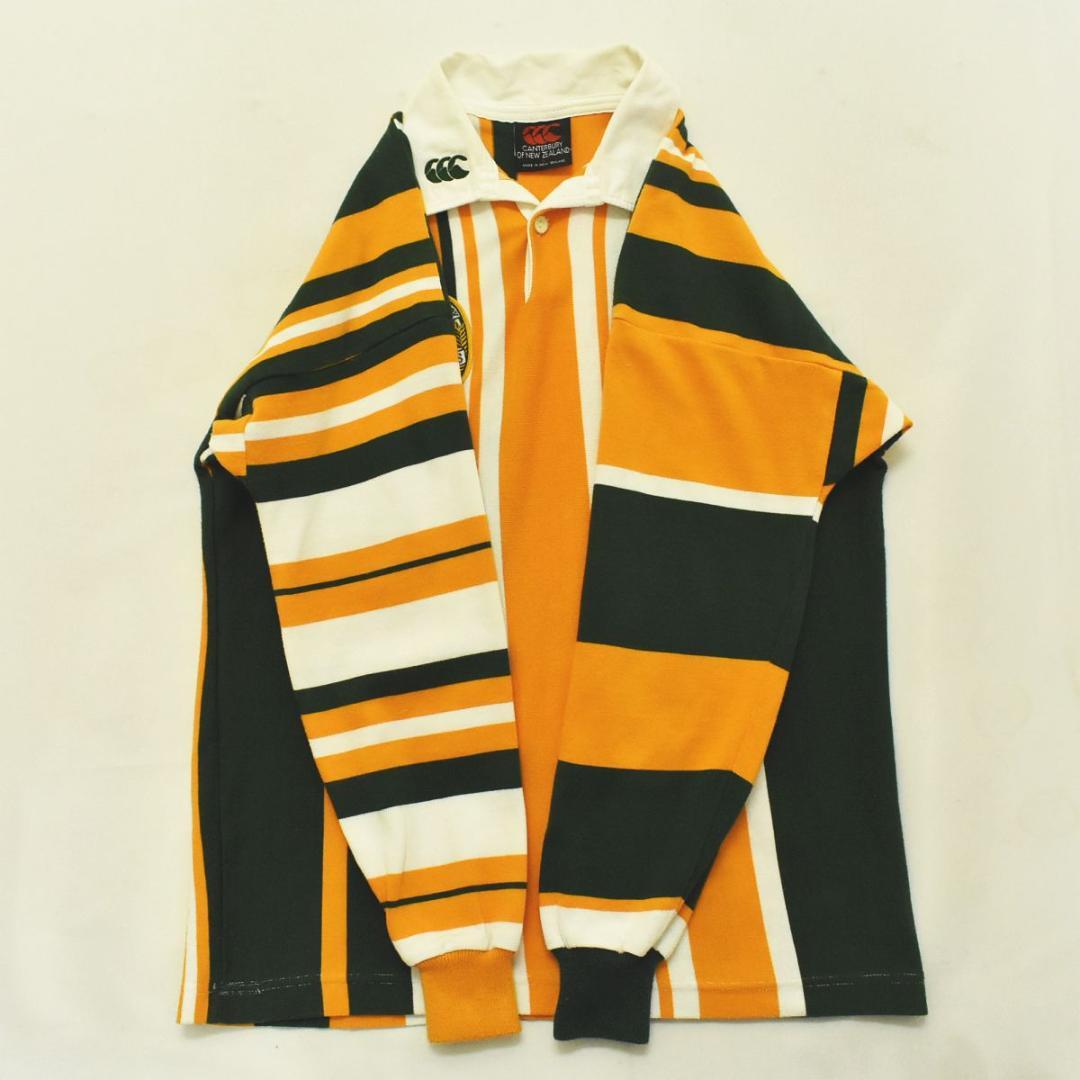 【レア色】ニュージーランド製 カンタベリー 長袖 ラガーシャツ L ストライプ