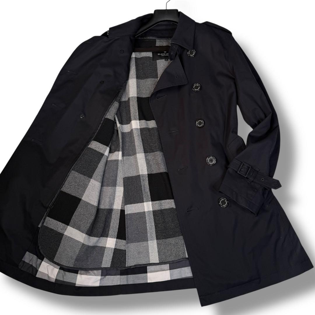 極美品 ブラックレーベルクレストブリッジ ノバチェック ライナー トレンチコート