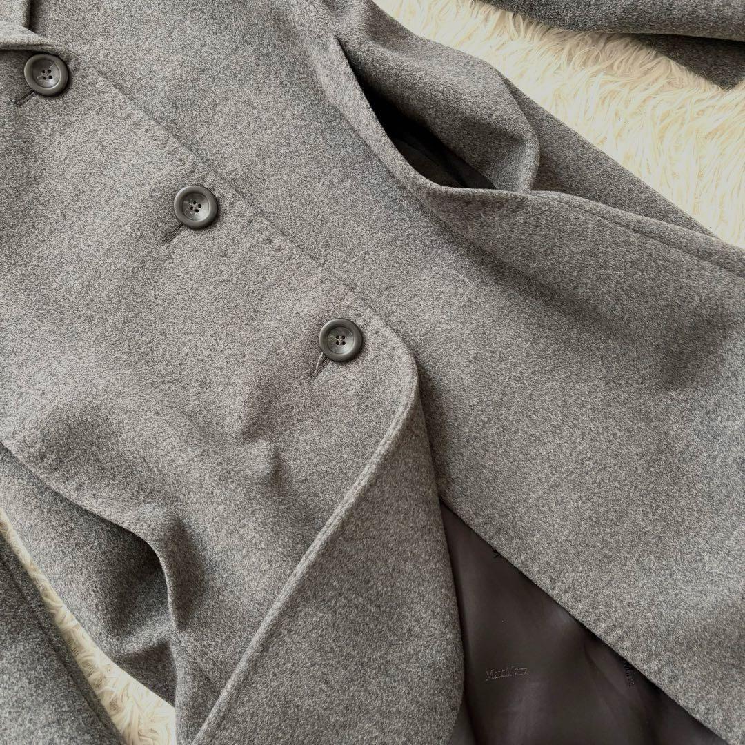 ✨美品✨ マックスマーラ 銀タグ チェスターコート　バージンウール 裏地ロゴ　L