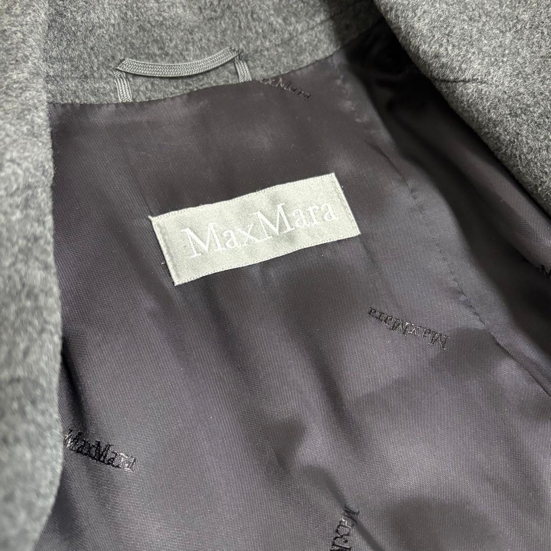 ✨美品✨ マックスマーラ 銀タグ チェスターコート　バージンウール 裏地ロゴ　L