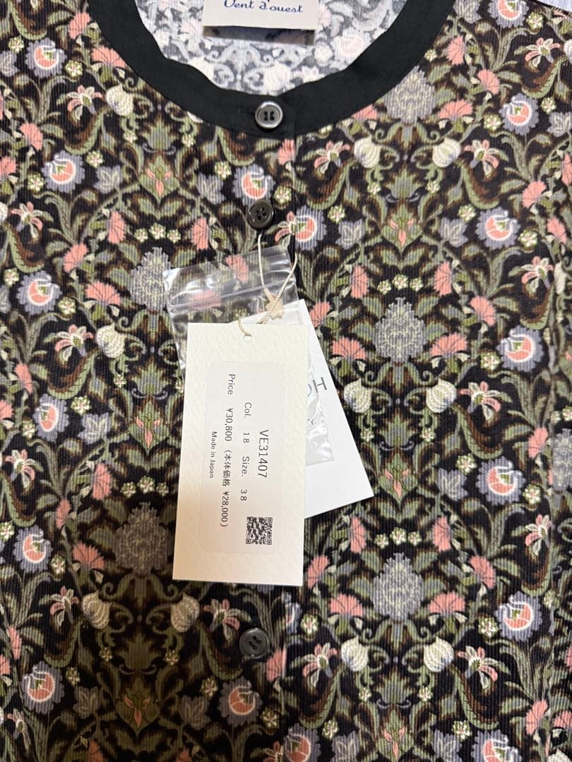 新品未使用リバティコーデュロイプリント ロングワンピース Mサイズ