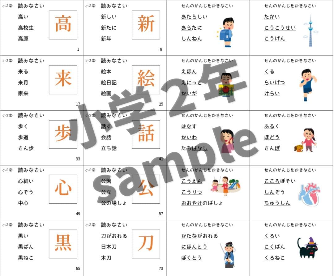 小学生常用漢字全1026字【033】読みと書きの問題カード　毎日コツコツ