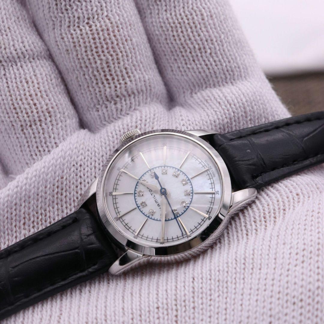 正規品【新品電池】HAMILTON レイルロード/動作良好 ダイヤ12P 美品