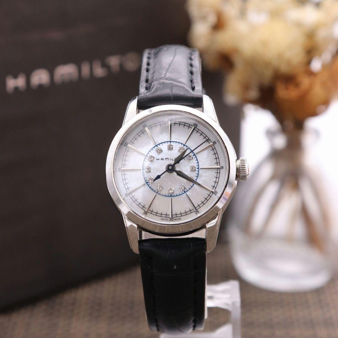 正規品【新品電池】HAMILTON レイルロード/動作良好 ダイヤ12P 美品