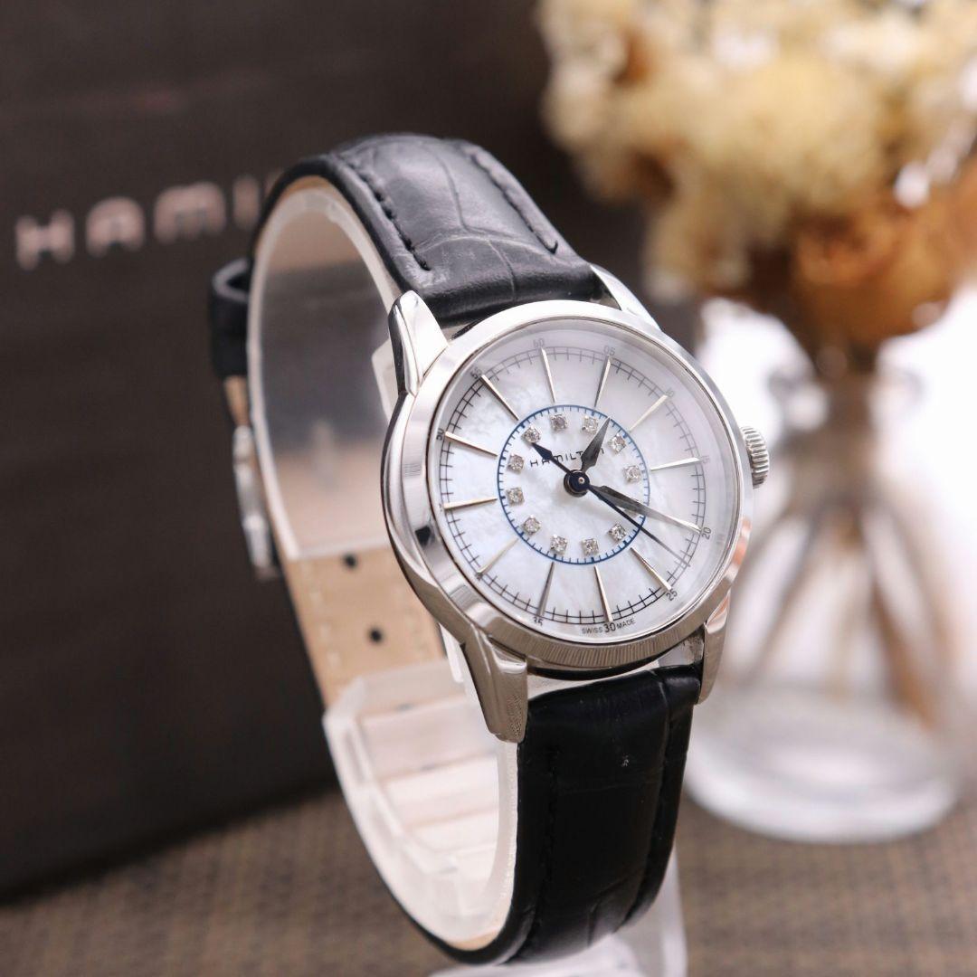 正規品【新品電池】HAMILTON レイルロード/動作良好 ダイヤ12P 美品