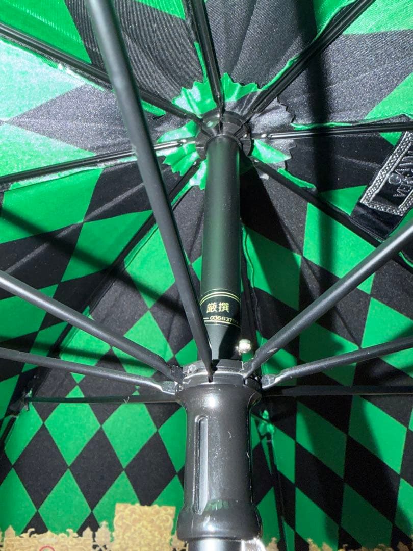 GIANNI VERSACE 長傘 緑と黒のチェック柄