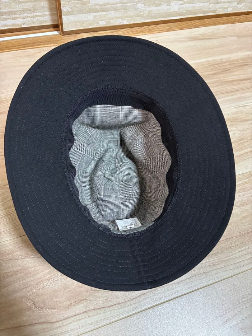 美品　ヨウジヤマモト プールオム ウールギャバジン フェドラハット 黒 サイズ4