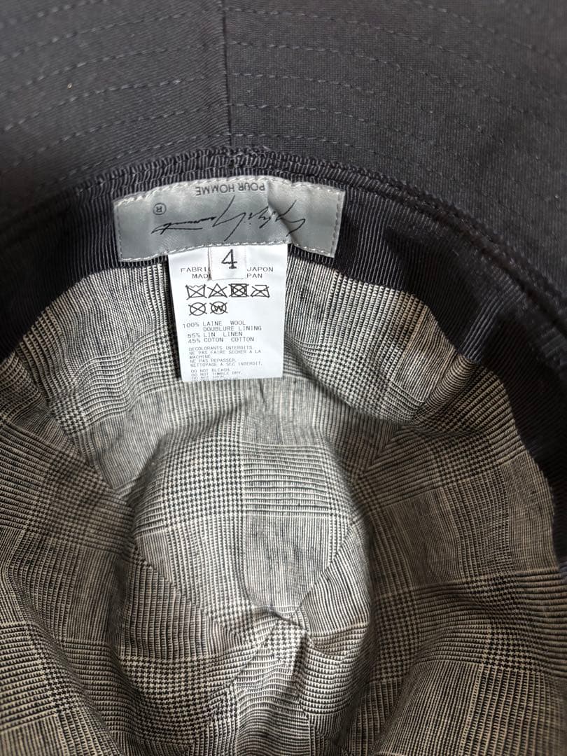 美品　ヨウジヤマモト プールオム ウールギャバジン フェドラハット 黒 サイズ4