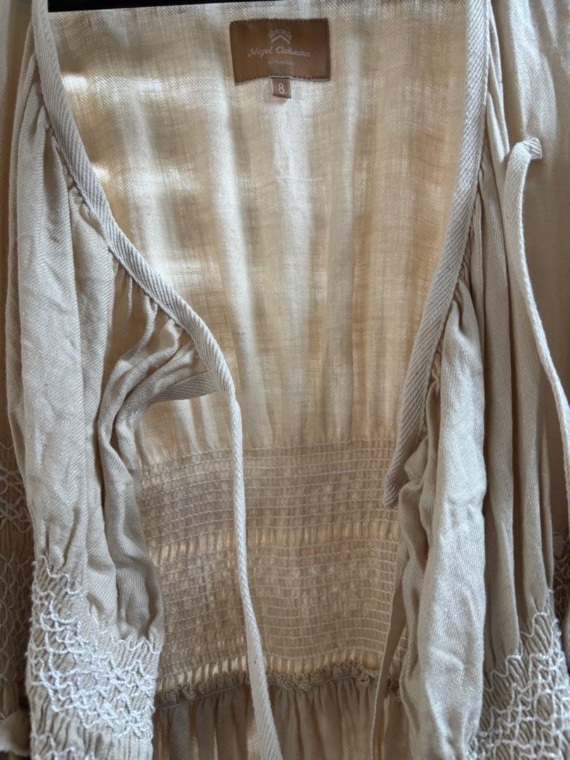 ワンピース nigel cabourn FOLKLORE DRESS LINEN ecru8