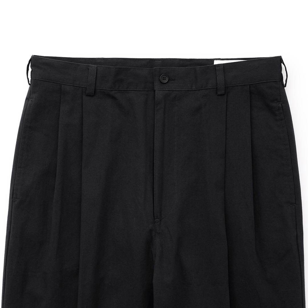 パンツ everyone 2tuck chino trousers (BLACK)