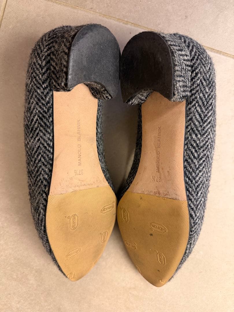 F*☆様 お値下げ！MANOLO BLAHNIK ツイードパンプス グレー系