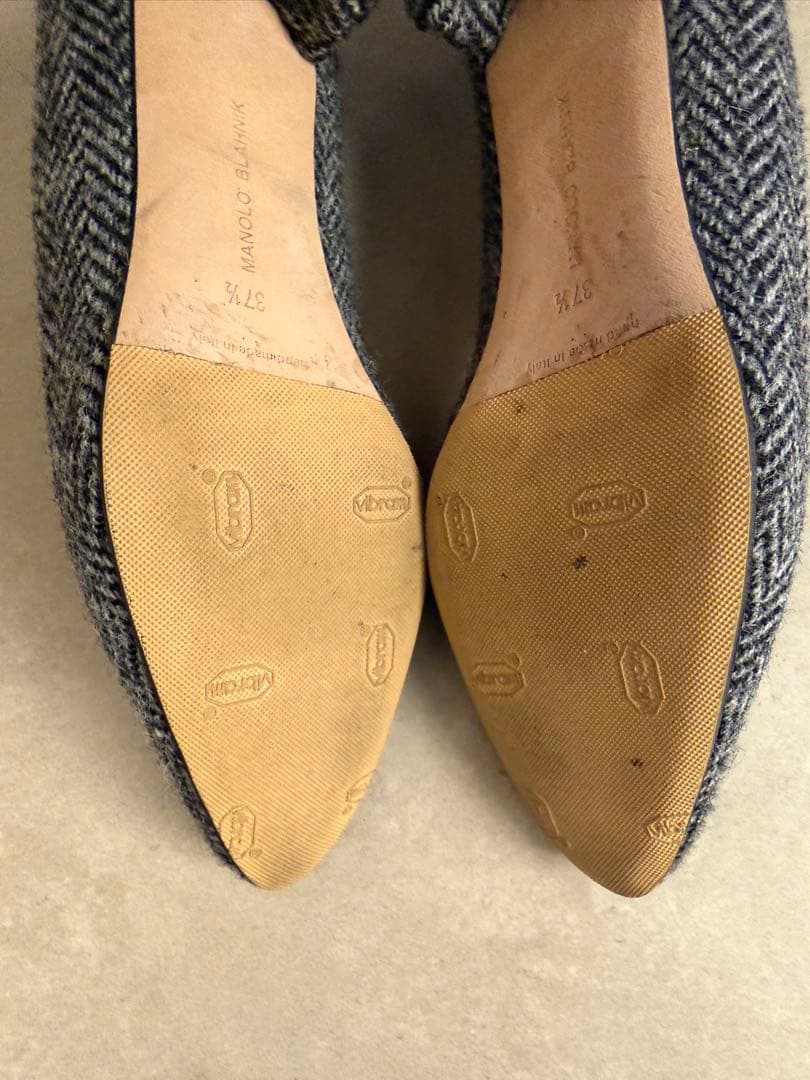 F*☆様 お値下げ！MANOLO BLAHNIK ツイードパンプス グレー系