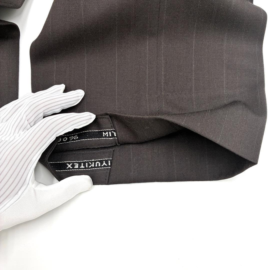 美品　スーツ　ジレベスト　スラックス　3ピース　ウール　国産　高級生地