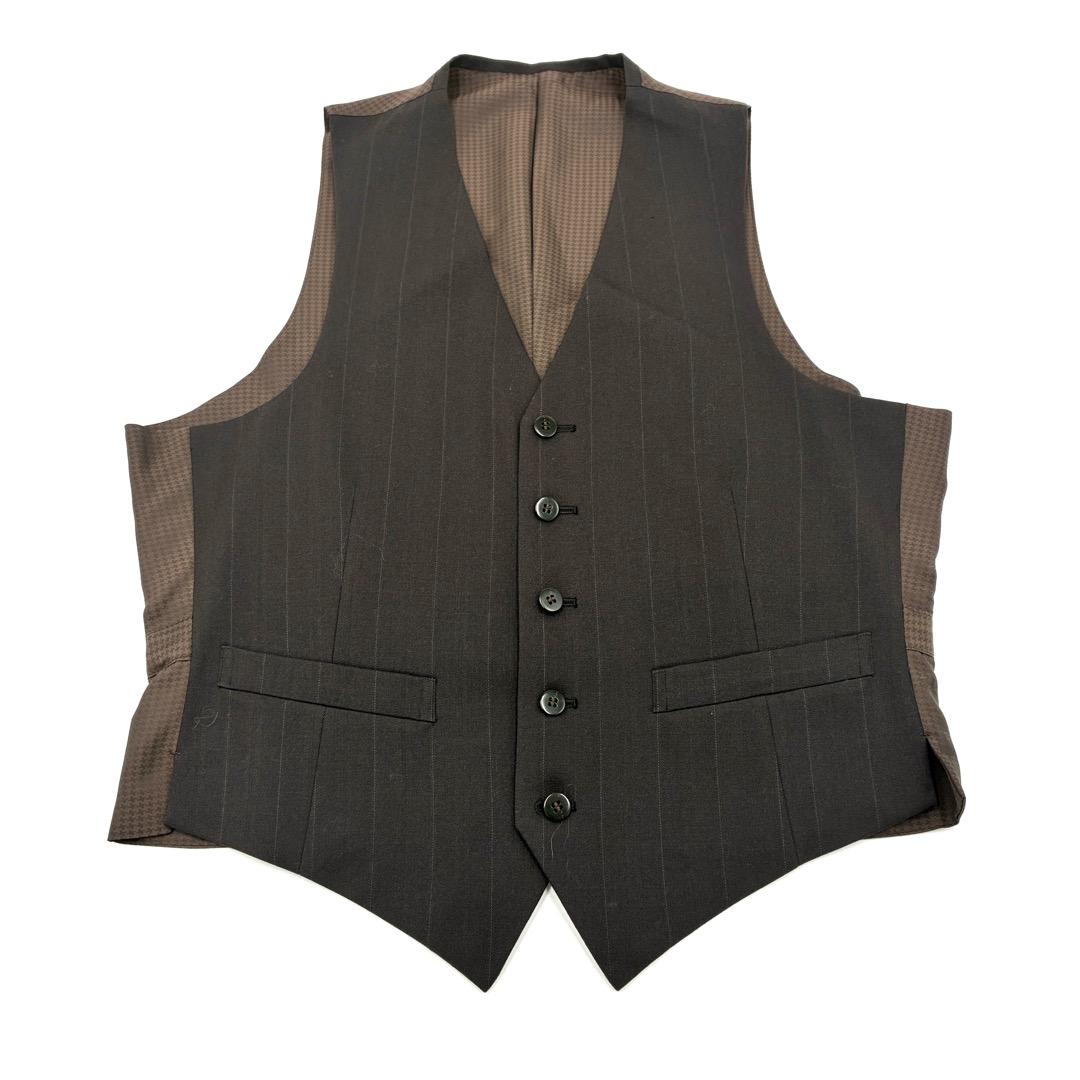 美品　スーツ　ジレベスト　スラックス　3ピース　ウール　国産　高級生地