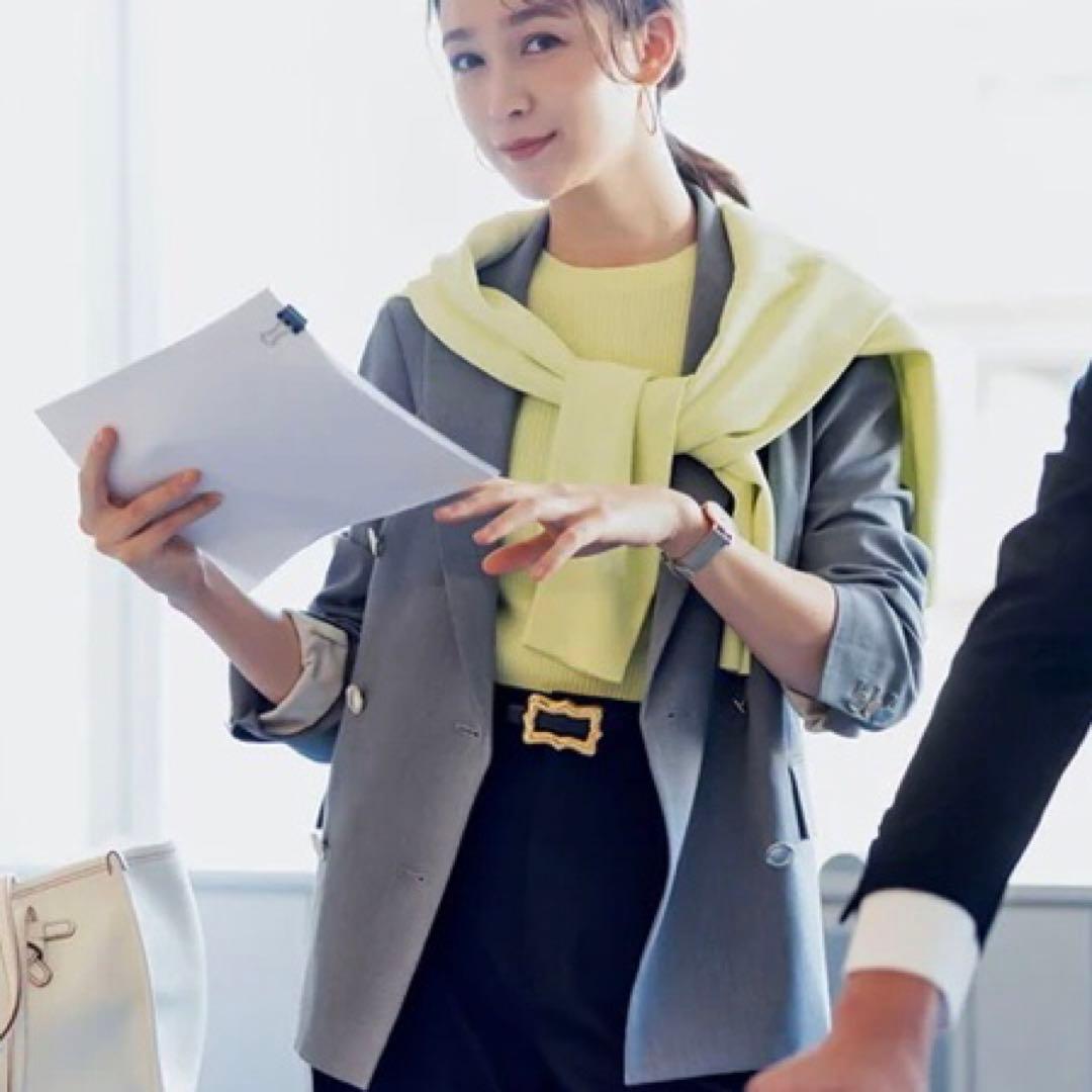 SNIDEL Sustainableイレギュラー金ボタンジャケット　ダブル