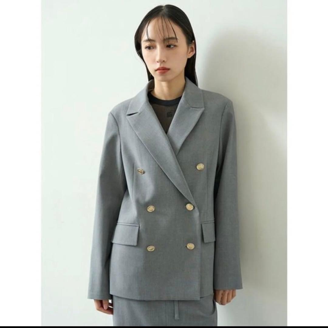 SNIDEL Sustainableイレギュラー金ボタンジャケット　ダブル