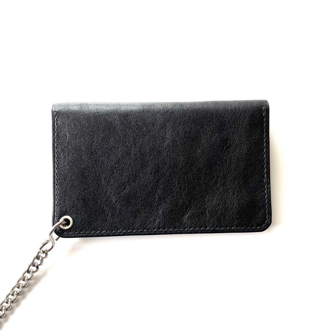 ミドルトラッカーウォレット　クロススタッズ　UKレザー　USA製ジッパー