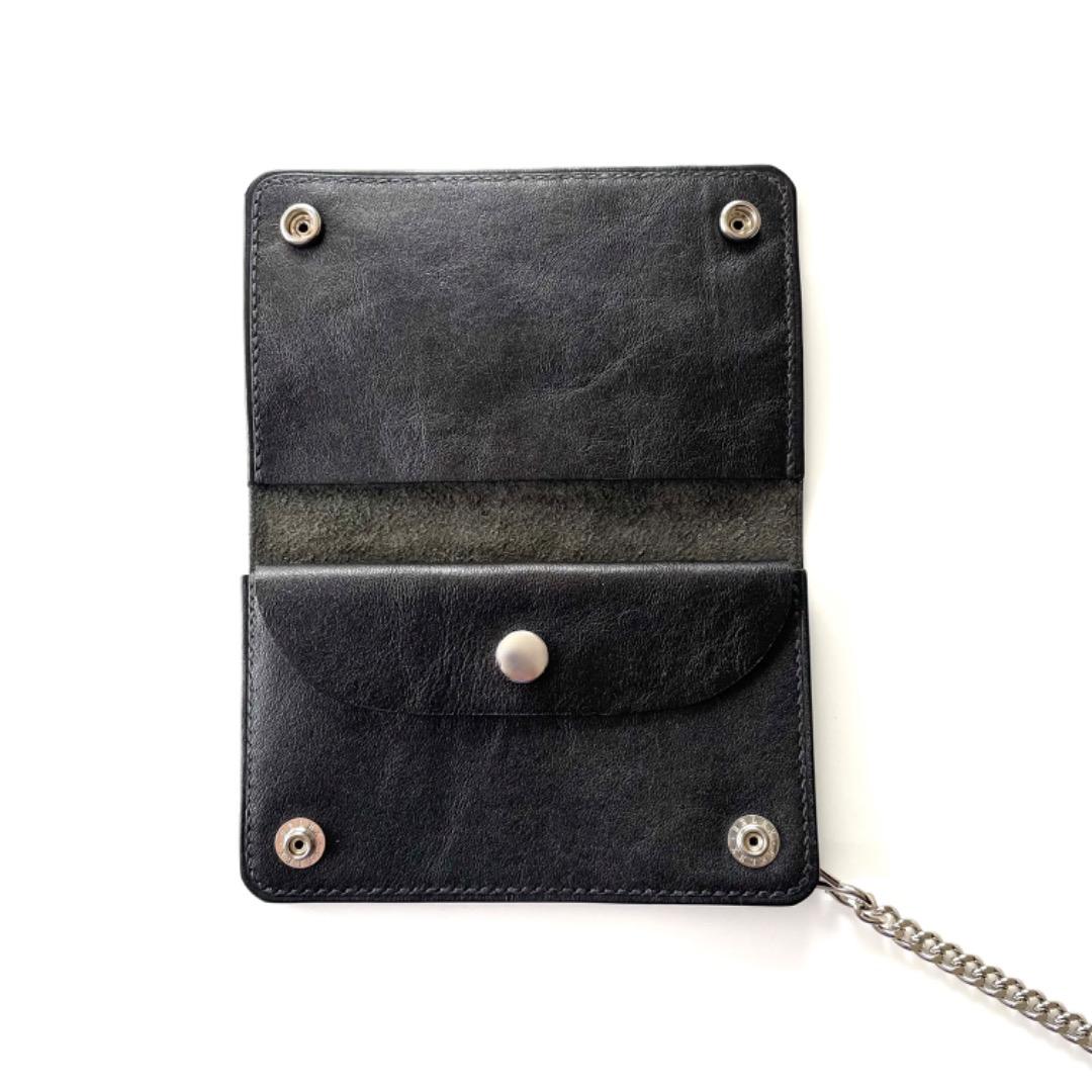 ミドルトラッカーウォレット　クロススタッズ　UKレザー　USA製ジッパー