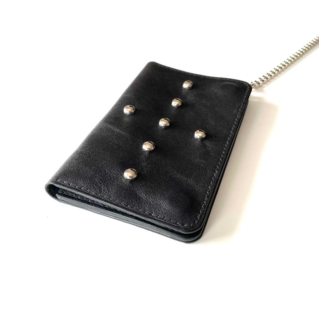 ミドルトラッカーウォレット　クロススタッズ　UKレザー　USA製ジッパー