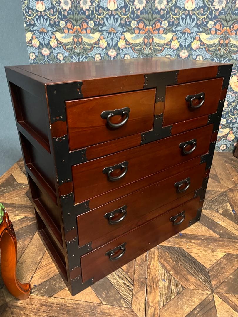 民芸調家具 チェスト 和箪笥 昭和レトロ 当時物 インテリア アンティーク