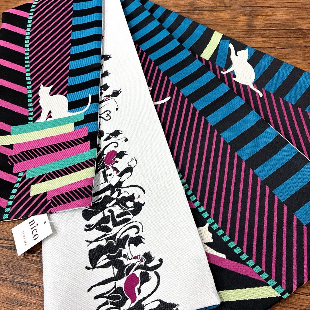 逸品☆ワッカ☆wakka☆日本製☆ドミノ猫☆半幅帯 nico by wakka☆