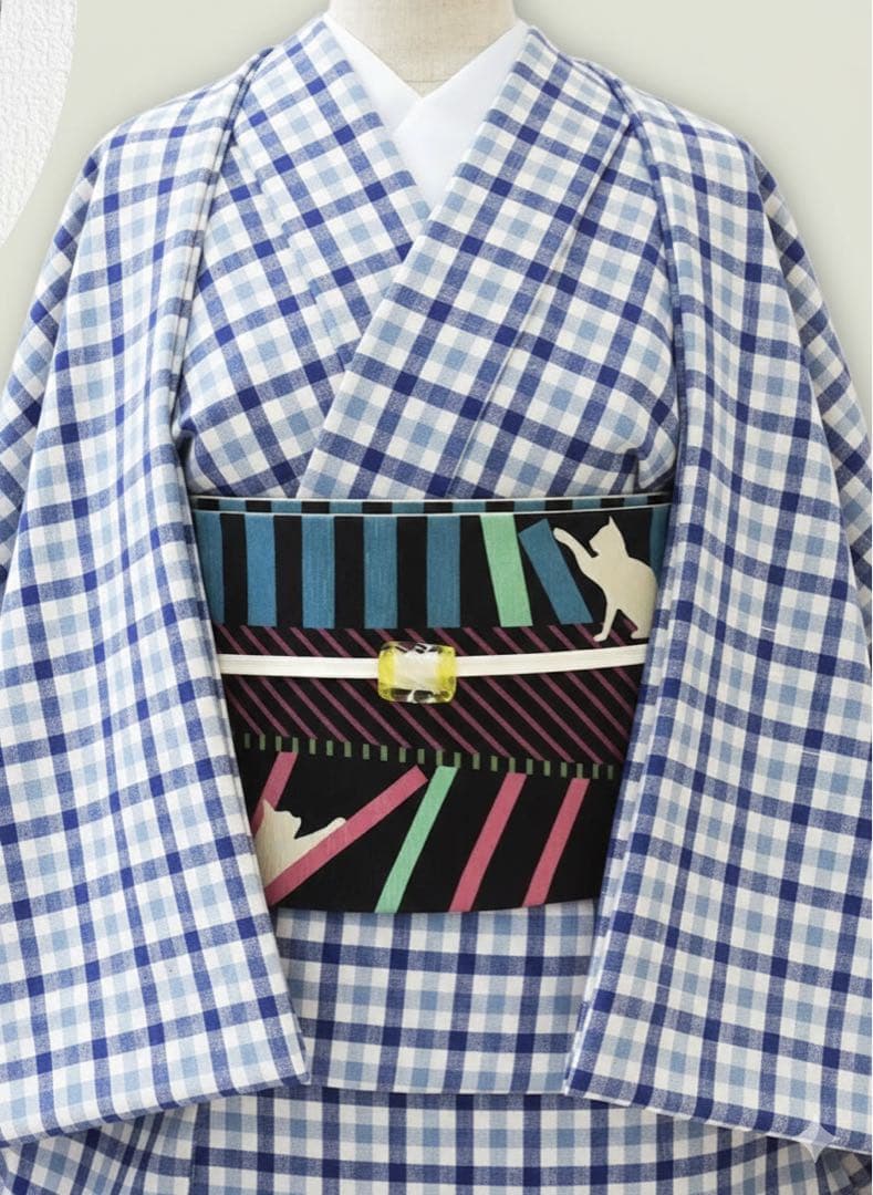 逸品☆ワッカ☆wakka☆日本製☆ドミノ猫☆半幅帯 nico by wakka☆