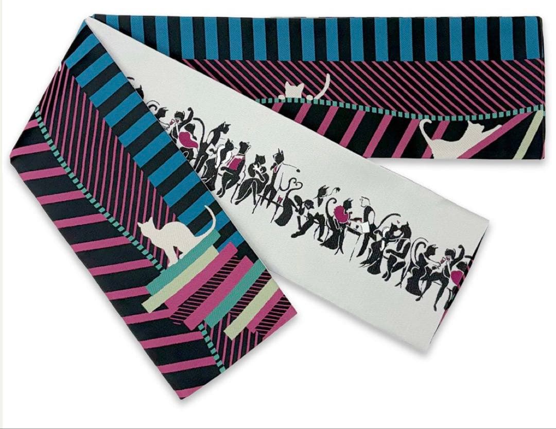 逸品☆ワッカ☆wakka☆日本製☆ドミノ猫☆半幅帯 nico by wakka☆