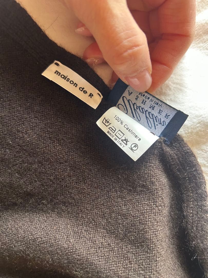 【maison de R】カシミアニットストール ウェンゲブラウン