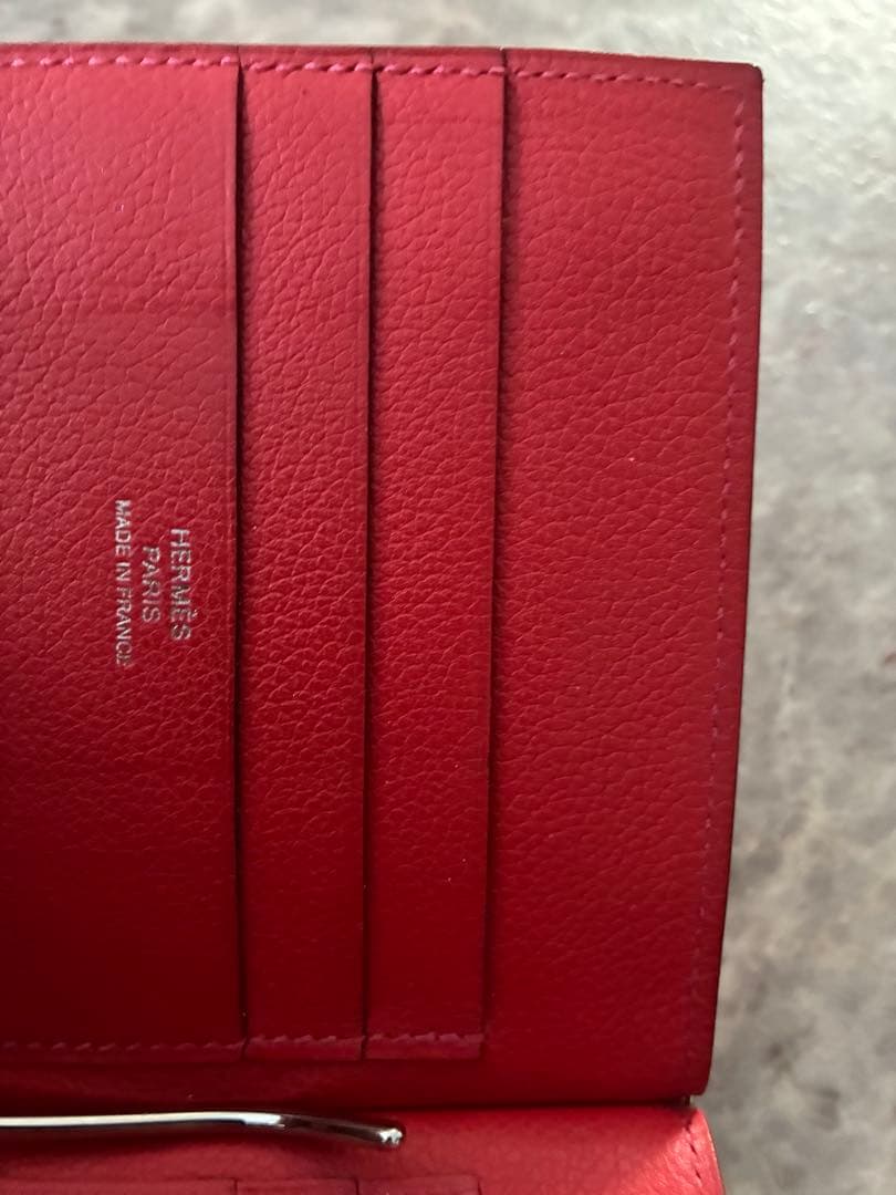 HERMES エルメス ポーカーGM ルージュカザックT刻印　マネークリップ